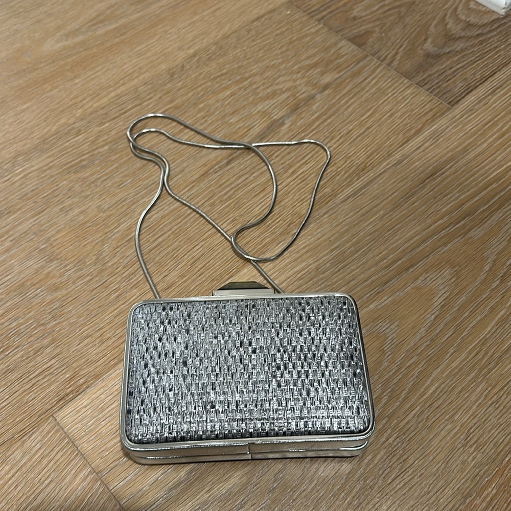 Silver Rectangular Evening Clutch - image 5
